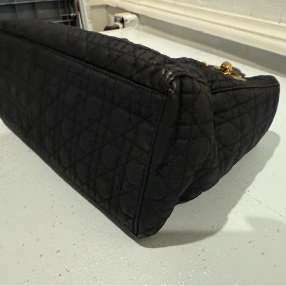 Authentic Christian Dior Cannage Lady Dior Medium Vintage Black Canvas - Picture 9 of 12